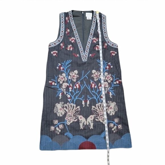 FOXIEDOX Yumiko Embroidered Shift Dress In Gray - Picture 10 of 12